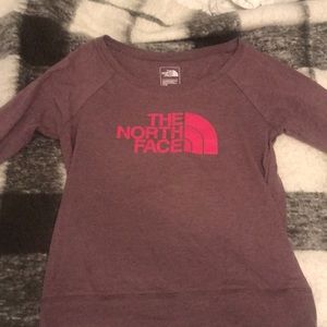 North face light purple and pink half sleeve shirt
